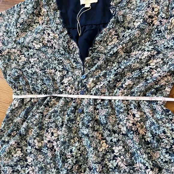 Apricot Floral Dress with Ruffle Details - Picture 7 of 13